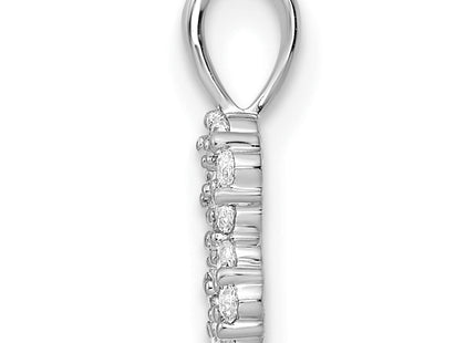 14k White Gold Diamond Number 8 Pendant, 13.04 x 4.71mm