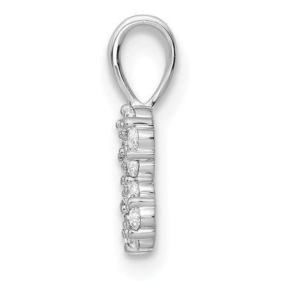 14K White Gold Diamond Number 8 Pendant, 13.04 x 4.71mm