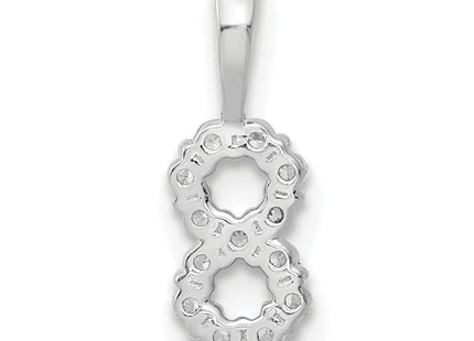 14k White Gold Diamond Number 8 Pendant, 13.04 x 4.71mm