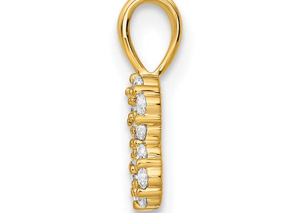 14K white gold diamond number 8 pendant, alternate view