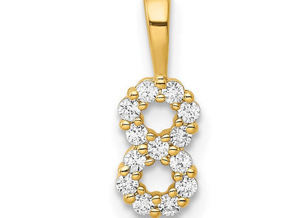 14K white gold diamond number 8 pendant