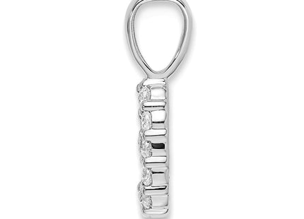14K white gold diamond number 9 pendant, alternate view