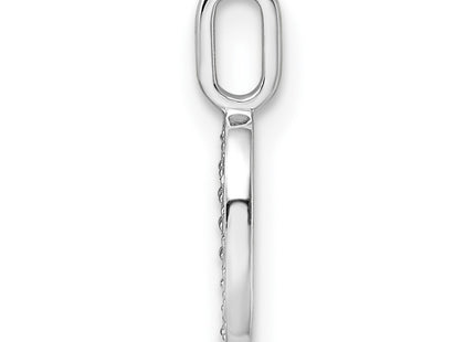 14K white gold diamond number 0 pendant, alternate view
