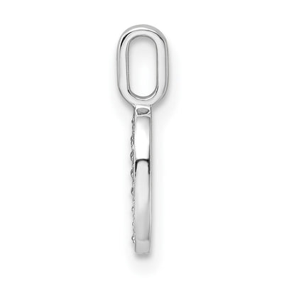 14K White Gold Diamond Number 0 Pendant, 15.24 x 7.09mm