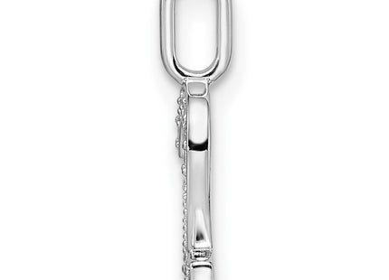 14K white gold diamond number 2 pendant, alternate view