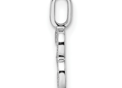 14K white gold diamond number 3 pendant, alternate view