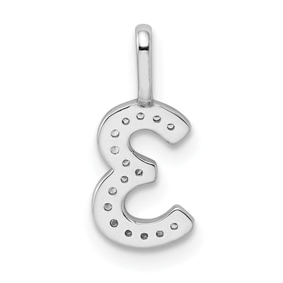 14K White Gold Diamond Number 3 Pendant, 15.28 x 5.86mm