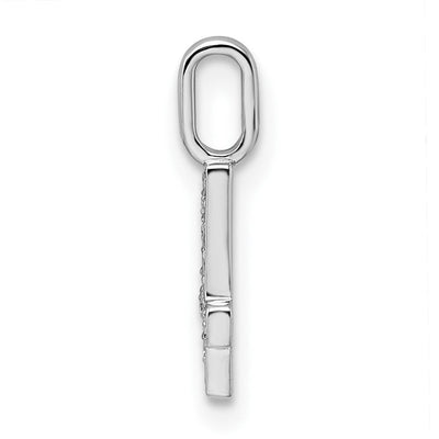 14K White Gold Diamond Number 4 Pendant, 14.86 x 7.61mm