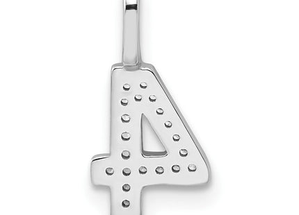 14k White Gold Diamond Number 4 Pendant (Style PM8370-4-007-WA)