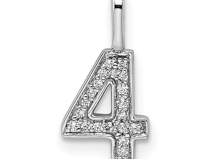 14k White Gold Diamond Number 4 Pendant (Style PM8370-4-007-WA)