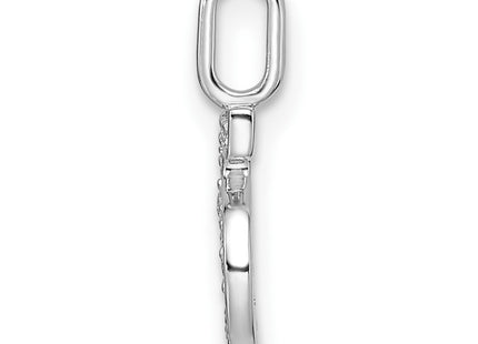 14K white gold diamond number 5 pendant, alternate view