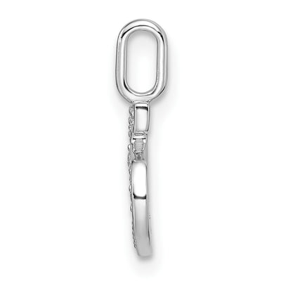 14K White Gold Diamond Number 5 Pendant, 15.31 x 5.38mm