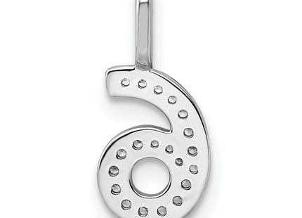 14k White Gold Diamond Number 6 Pendant (Style PM8370-6-009-WA)