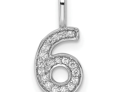 14k White Gold Diamond Number 6 Pendant (Style PM8370-6-009-WA)