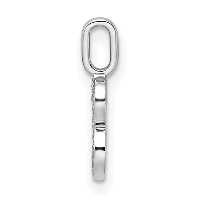 14K White Gold Diamond Number 8 Pendant, 15.32 x 6.11mm