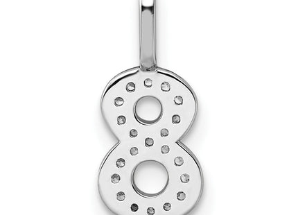 14k White Gold Diamond Number 8 Pendant (Style PM8370-8-009-WA)