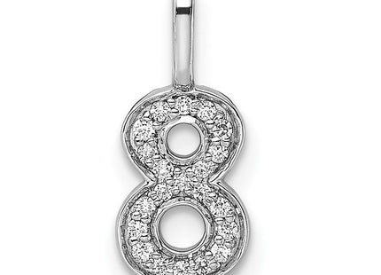 14k White Gold Diamond Number 8 Pendant (Style PM8370-8-009-WA)