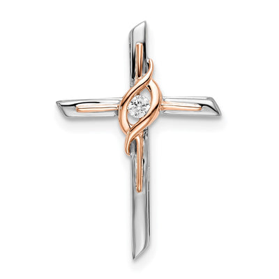 14K gold diamond cross chain