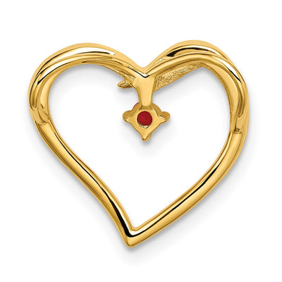 14K Polished Ruby Heart Chain Slide