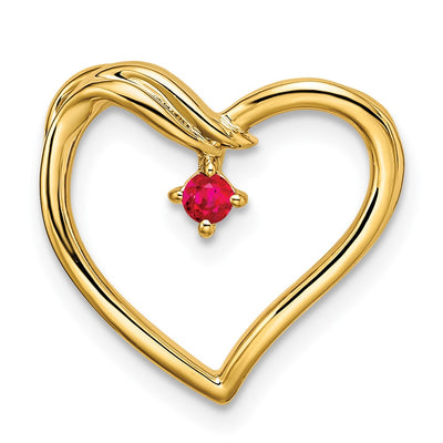 14K gold ruby heart chain