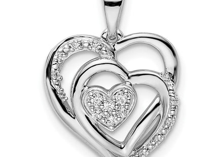14K white gold diamond heart pendant