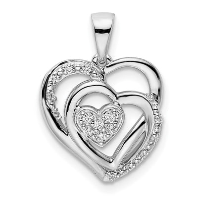 14K white gold diamond heart pendant