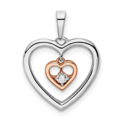 14K gold diamond heart pendant