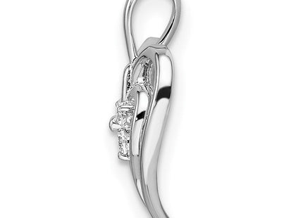 14k White Gold Polished Heart Diamond Pendant (Style PM8490-006-WA)