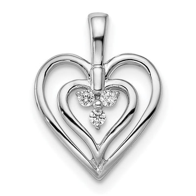 14K white gold diamond heart pendant