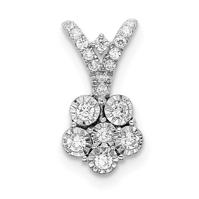 14K white gold diamond flower pendant