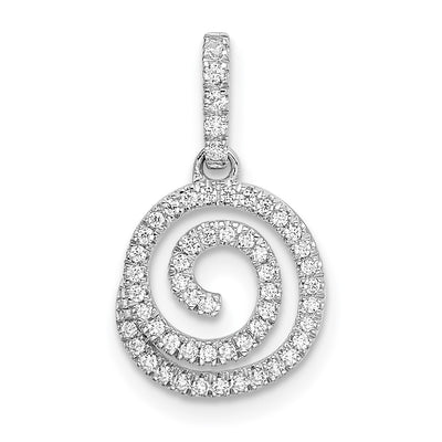 14K white gold diamond circle pendant