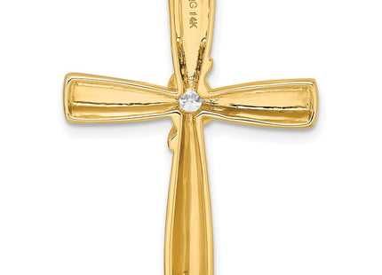 14K gold diamond cross chain, another view