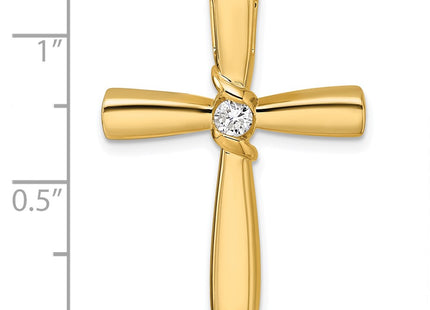 14K gold diamond cross chain, further view