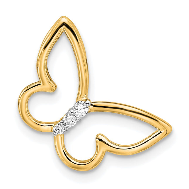 14K gold diamond butterfly chain