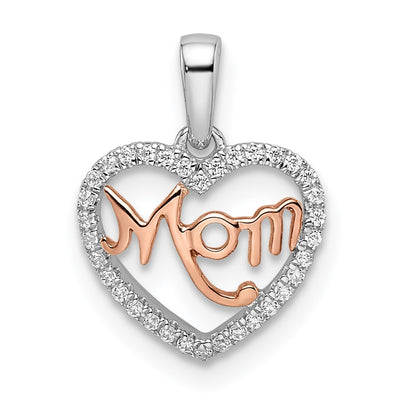 14K gold diamond heart pendant