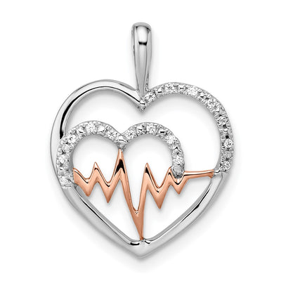14K gold diamond heart pendant