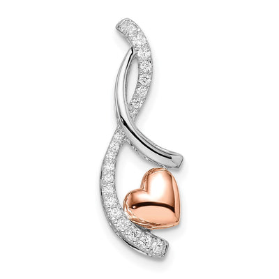 14K gold diamond heart chain