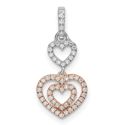 14K gold diamond heart pendant