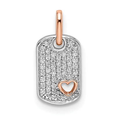 14K gold diamond tag pendant