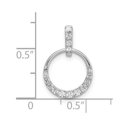 14K White Gold 1/4 carat Diamond Circle Pendant