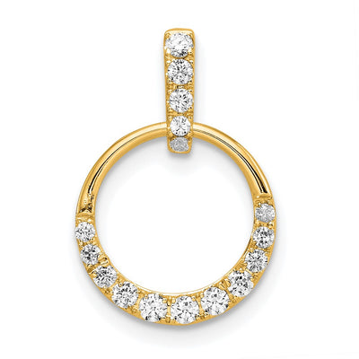 14K gold diamond circle pendant