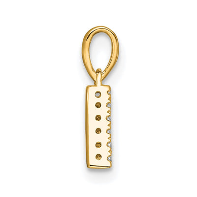 14K Diamond Letter A Initial with Bail Pendant