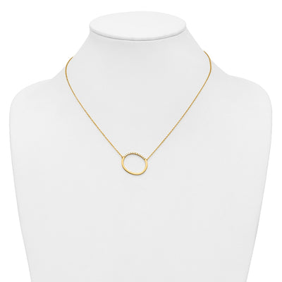 14K Sideways Diamond Initial O Necklace