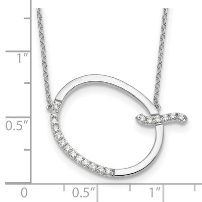 14K White Gold Sideways Diamond Initial Q Necklace