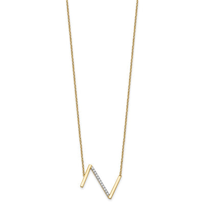 14K Sideways Diamond Initial Z Necklace