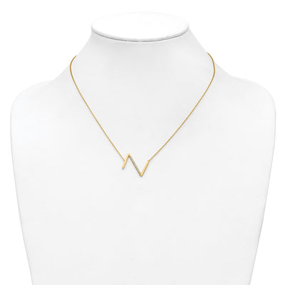 14K Sideways Diamond Initial Z Necklace