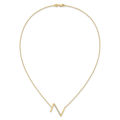 14K Sideways Diamond Initial Z Necklace