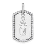 14K White Gold Personalized Diamond Dog Tag Charm view