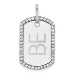 14K White Gold Personalized Diamond Dog Tag Charm view