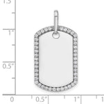 14K White Gold Personalized Diamond Dog Tag Charm view